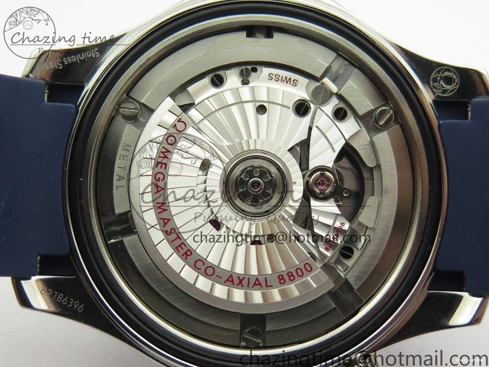 0123 StreetReady 2018 Seamaster Diver 300M VSF 1:1 Best Edition Blue Ceramic Gray Dial on Blue Rubber Strap A8800 V2 (Black Balance Wheel) 7963